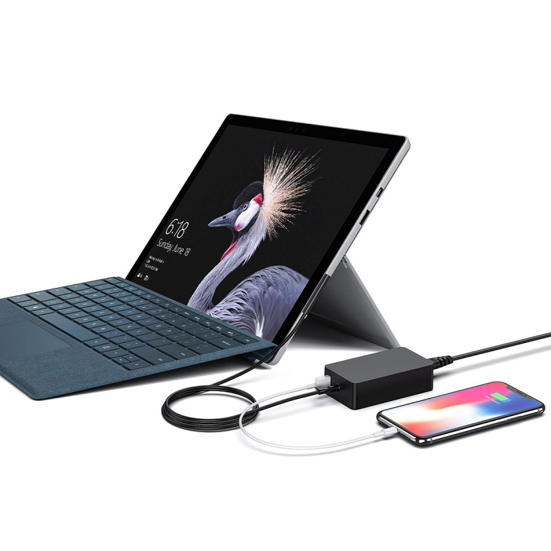 Chargeur Surface Pro,65W 15V 4A Surface Chargeur d'Alimentation pour  Microsoft Surface Pro 9/ Pro 8/Pro 7 /Pro 6 /Pro 5/Pro 4/Pro X,Surface