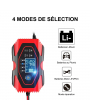 Chargeur rapide de batterie Auto / Moto - Lithium / LiFePO4 / Plomb - 12V / 24V - 6A - Rouge